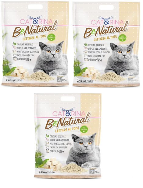 3x5,5L Cat&rina BeNatural - Lettiera da WC al Tofu 3x5,5L Cat&rina BeNatural - Lettiera da WC al Tofu